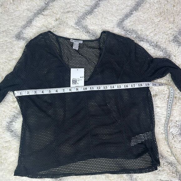 Forever 21 Black Mesh Long Sleeve Blouse - Picture 8 of 8
